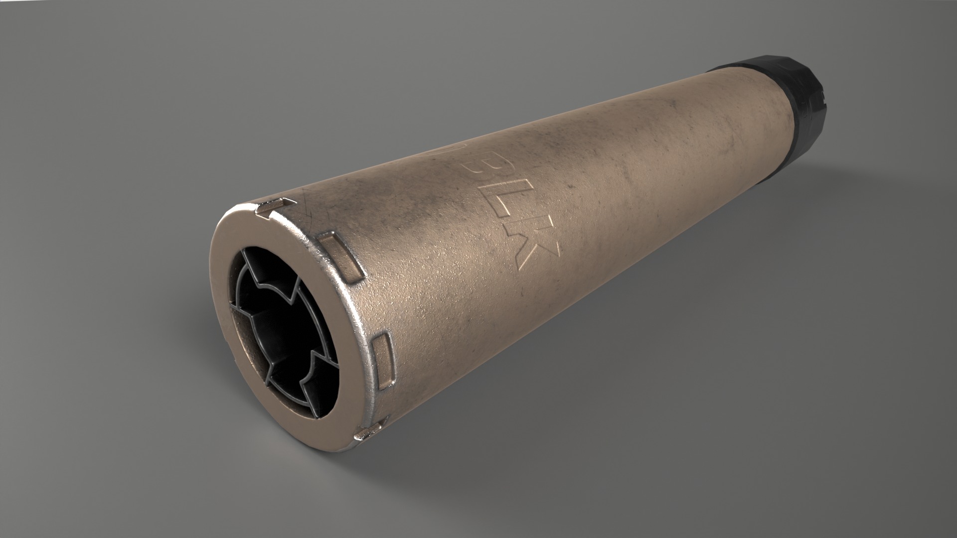 Sig Sauer SLH 300TI Suppressor Low-poly 3D model_4