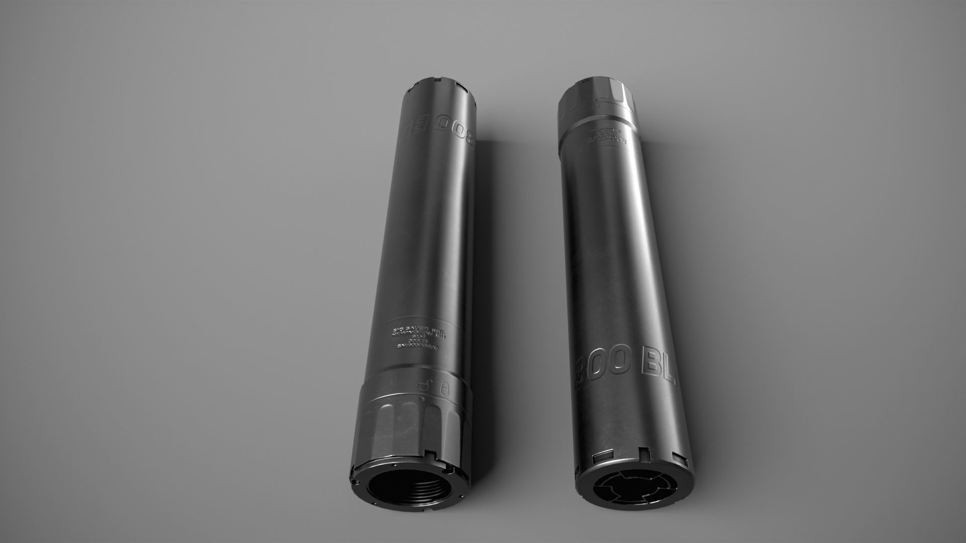 Sig Sauer SLH 300TI Suppressor Low-poly 3D model_5
