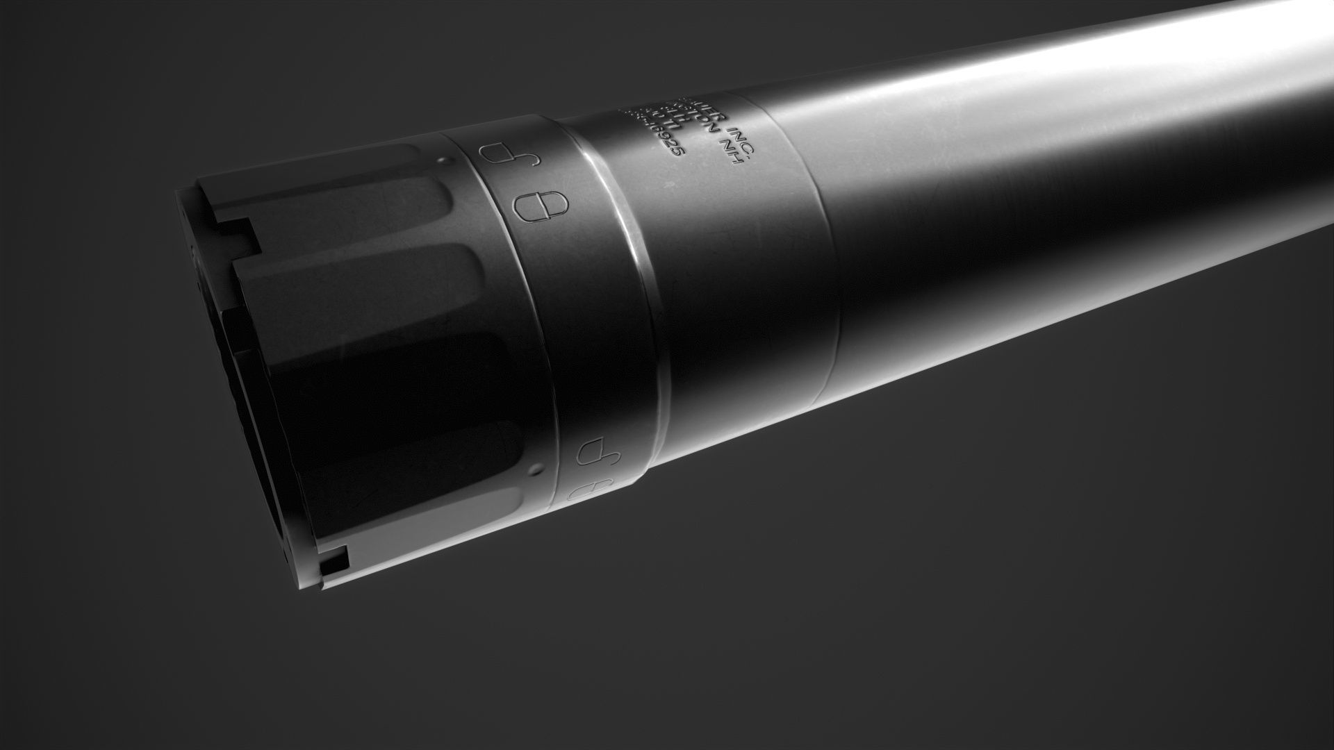 Sig Sauer SLH 300TI Suppressor Low-poly 3D model_15