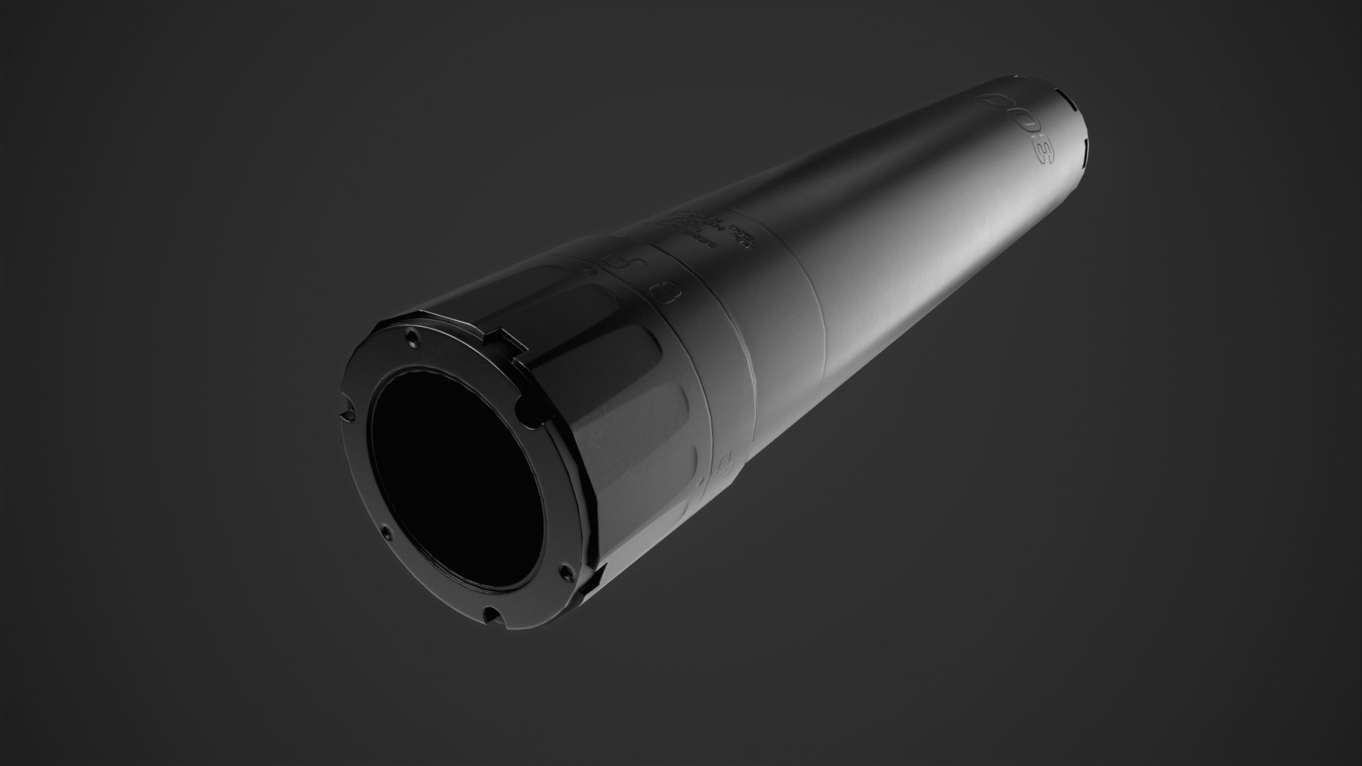 Sig Sauer SLH 300TI Suppressor Low-poly 3D model_14
