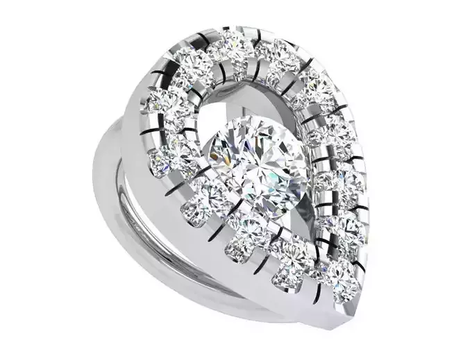 Pear Halo Pendant 4337