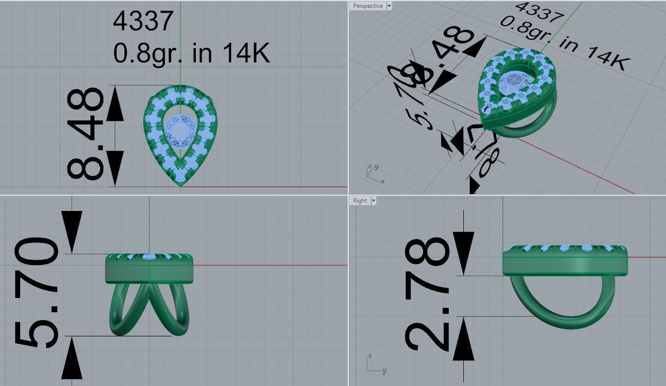 Pear Halo Pendant 4337 3D print model_5