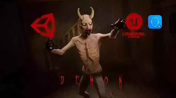 The Demon game character for Horror and Fantasy games Low-poly 3D model