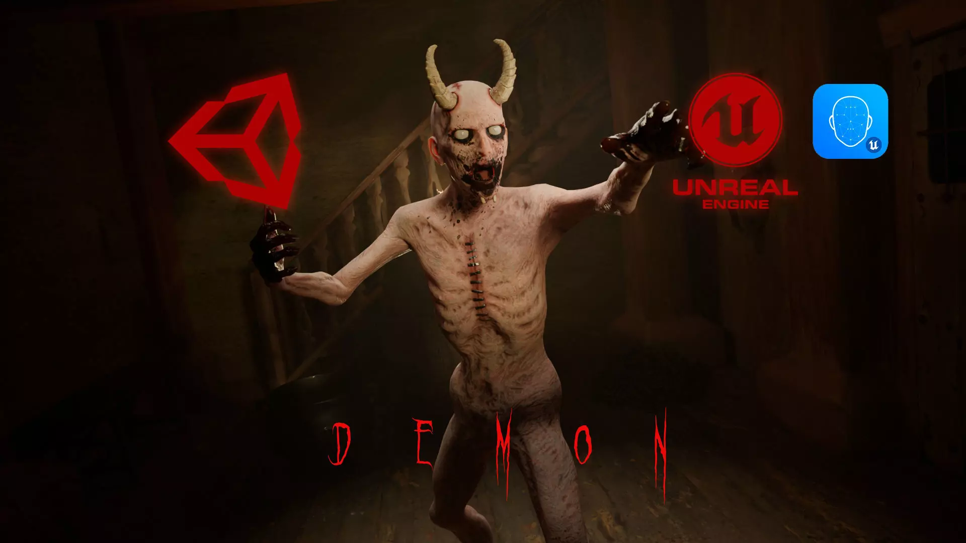 The Demon game character for Horror and Fantasy games Low-poly 3D model_0