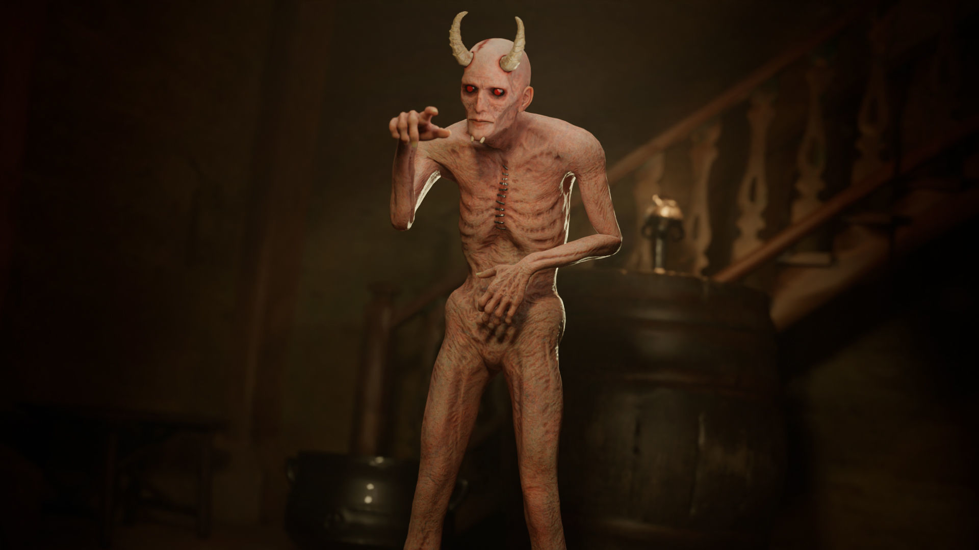 The Demon game character for Horror and Fantasy games Low-poly 3D model_4