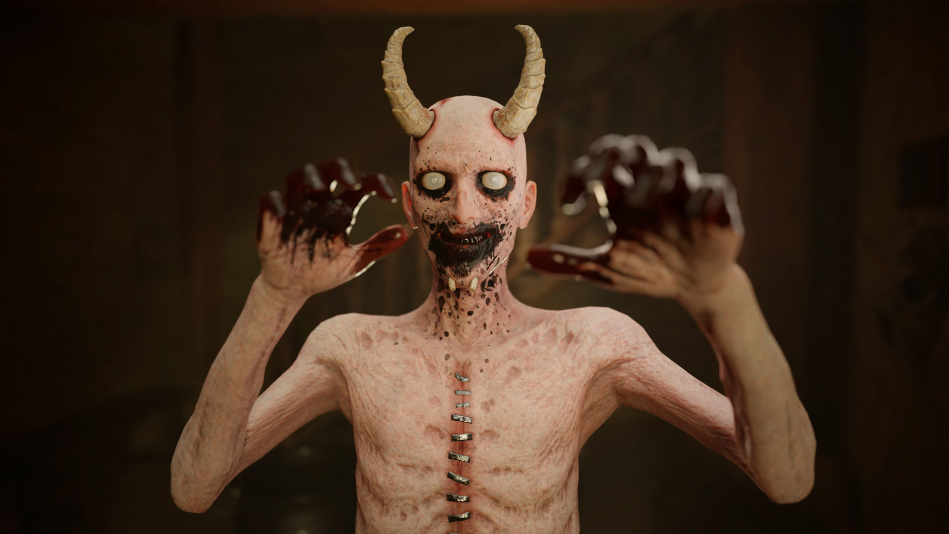 The Demon game character for Horror and Fantasy games Low-poly 3D model_6