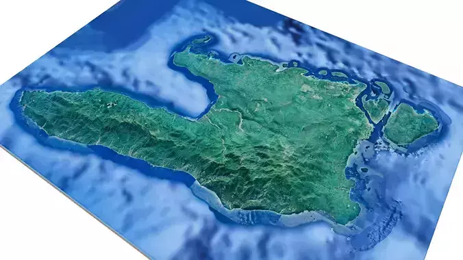 Espiritu santo island 3d model terrain Low-poly 3D model