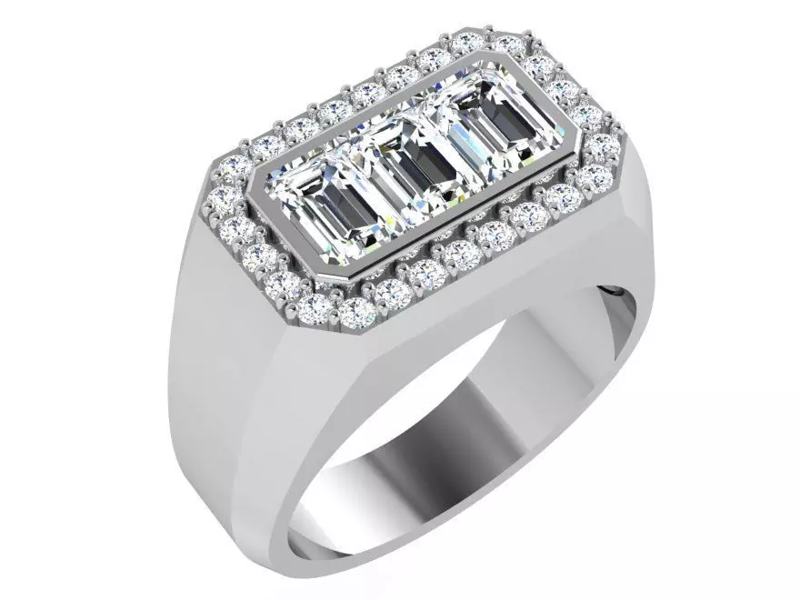 Emerald Diamond Band 4350 3D print model