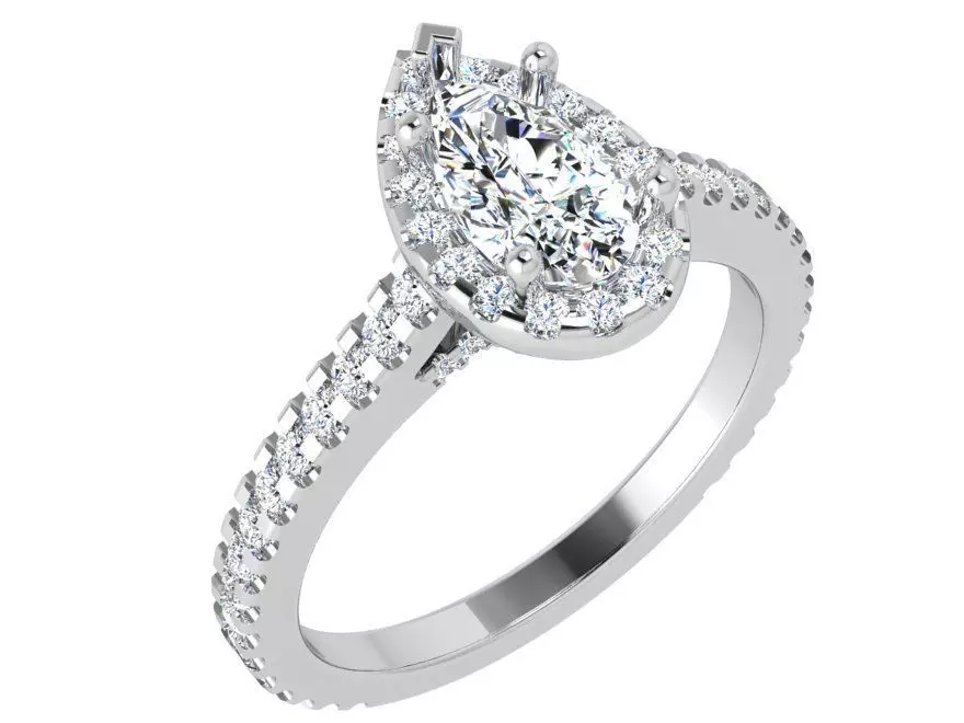 Pear Halo Ring 4359 3D print model