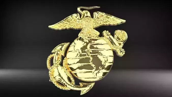 USMC EMBLEM - US ARMED FORCES 3D jewelry pendant necklace 3D print model