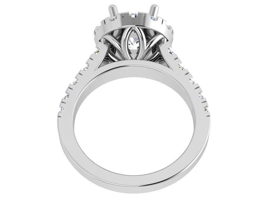 Round Halo Ring 4363 3D print model_4