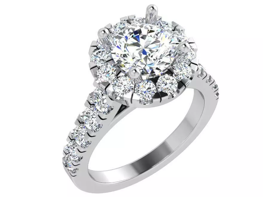 Round Halo Ring 4363 3D print model_0