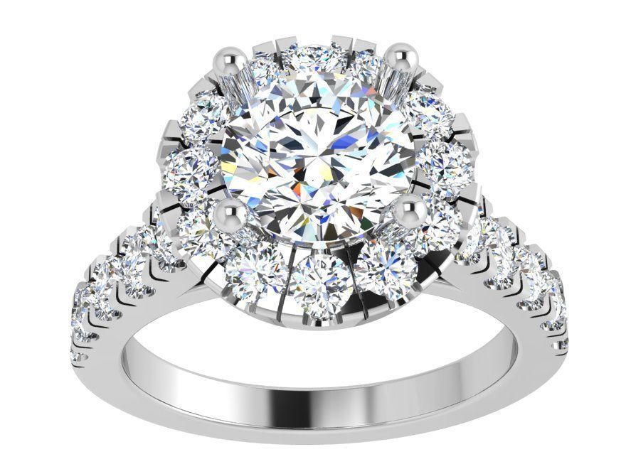 Round Halo Ring 4363 3D print model_2