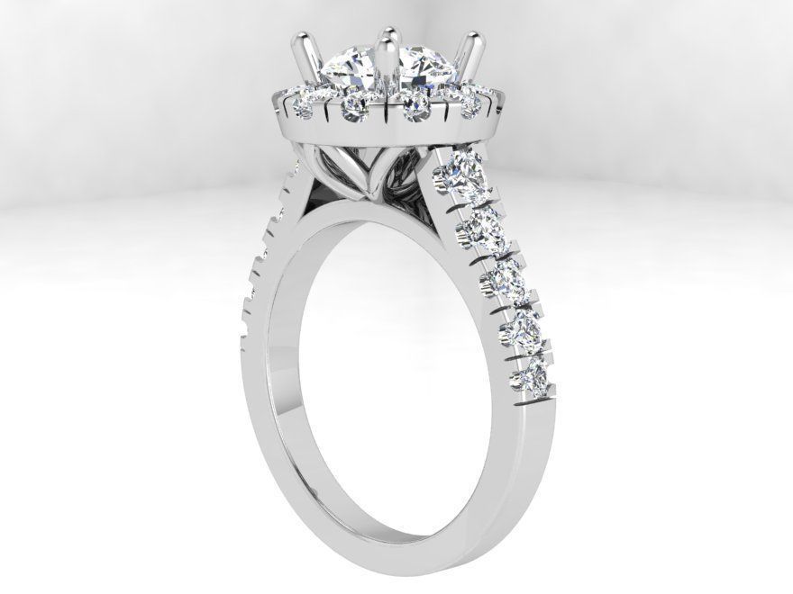 Round Halo Ring 4363 3D print model_3