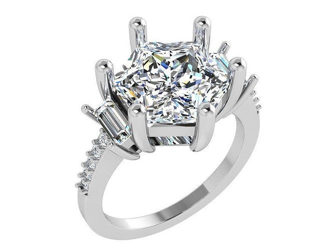 Hexagon Diamond Basket Ring 4367 3D print model