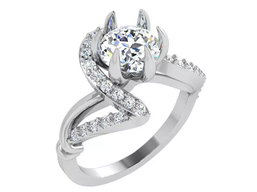 Round Diamond Spiral Ring 4368 3D print model