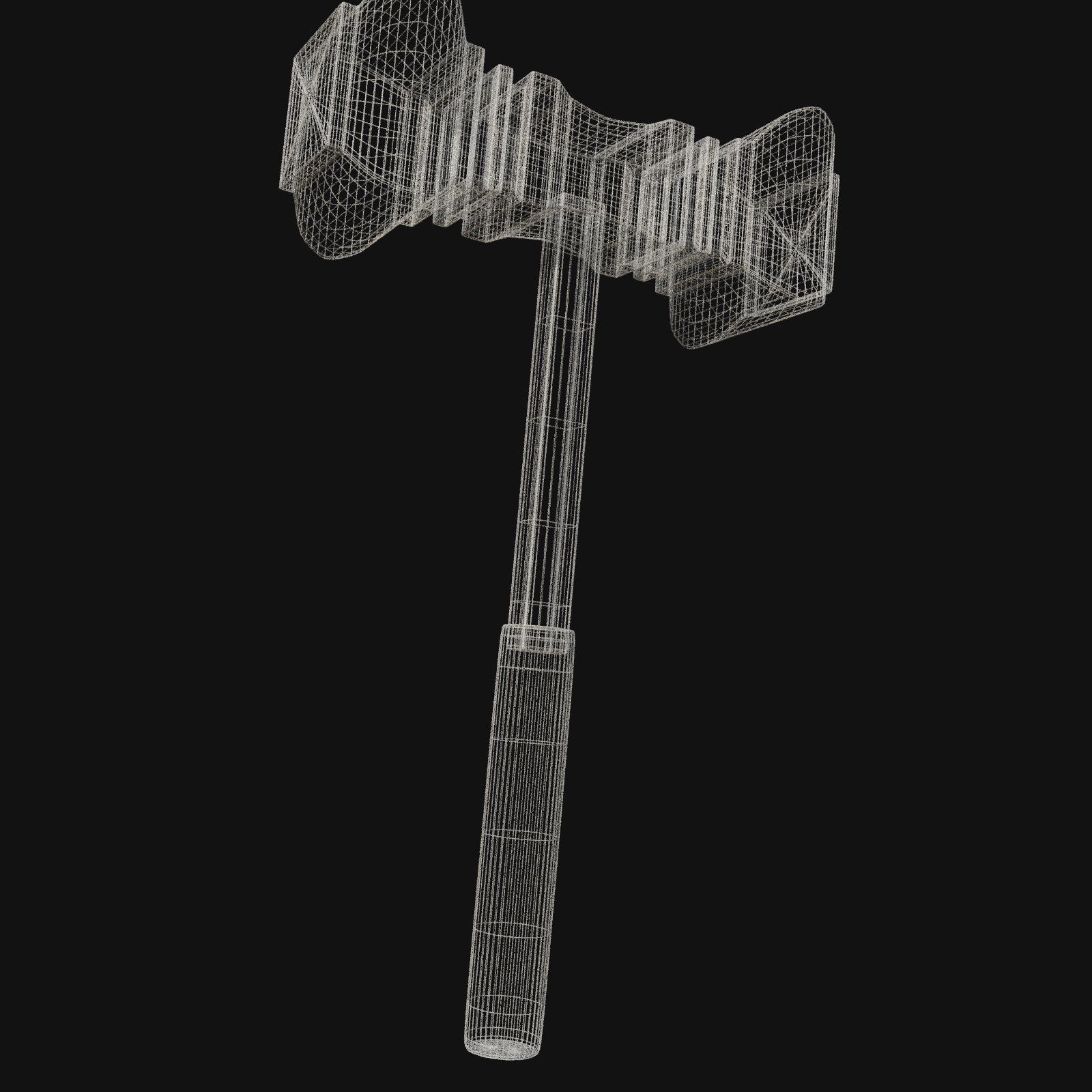Futuristic 3D Model of Cybernetic Hammer for Sci Fi Battles 3D model_4