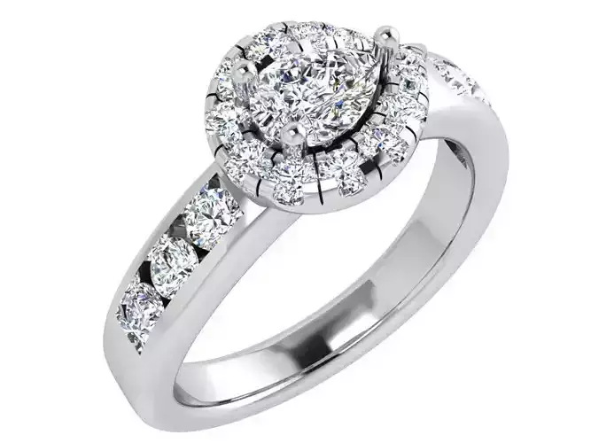 Pear Halo Ring 4374