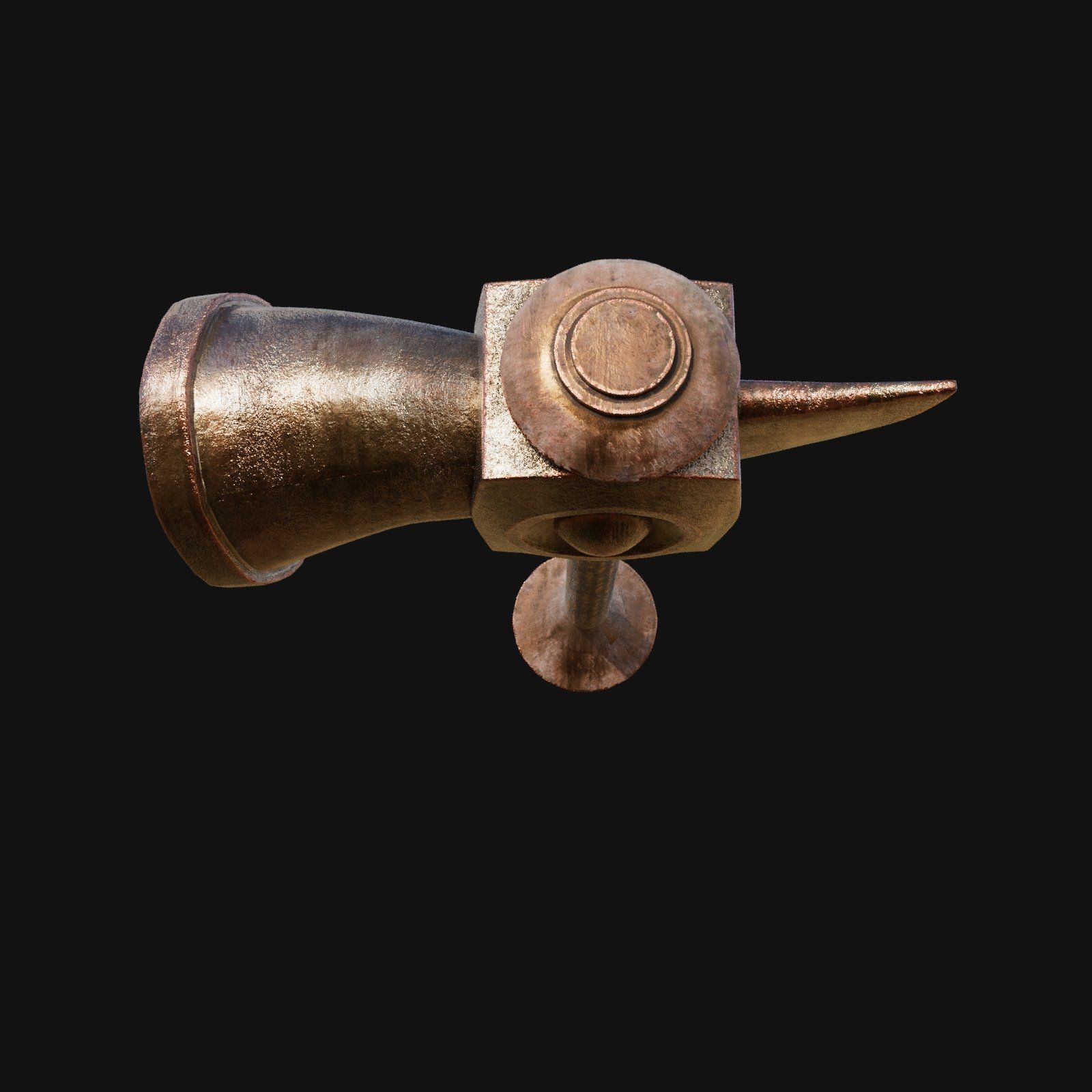 Ancient 3D Model of Stone Hammer for Archaeological Expeditions 3D model_8