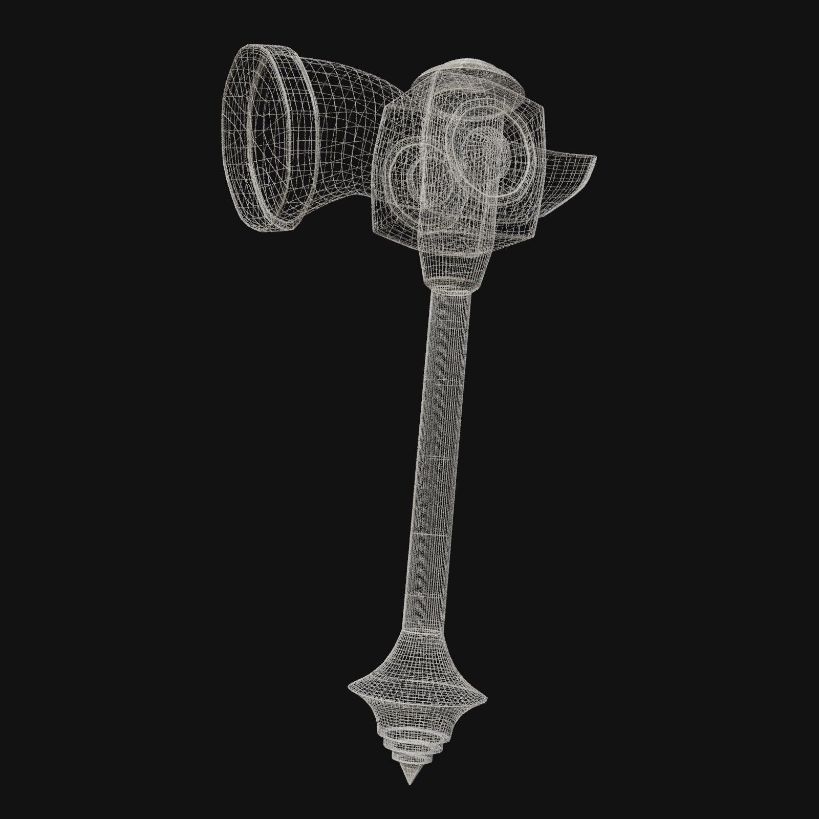 Ancient 3D Model of Stone Hammer for Archaeological Expeditions 3D model_5