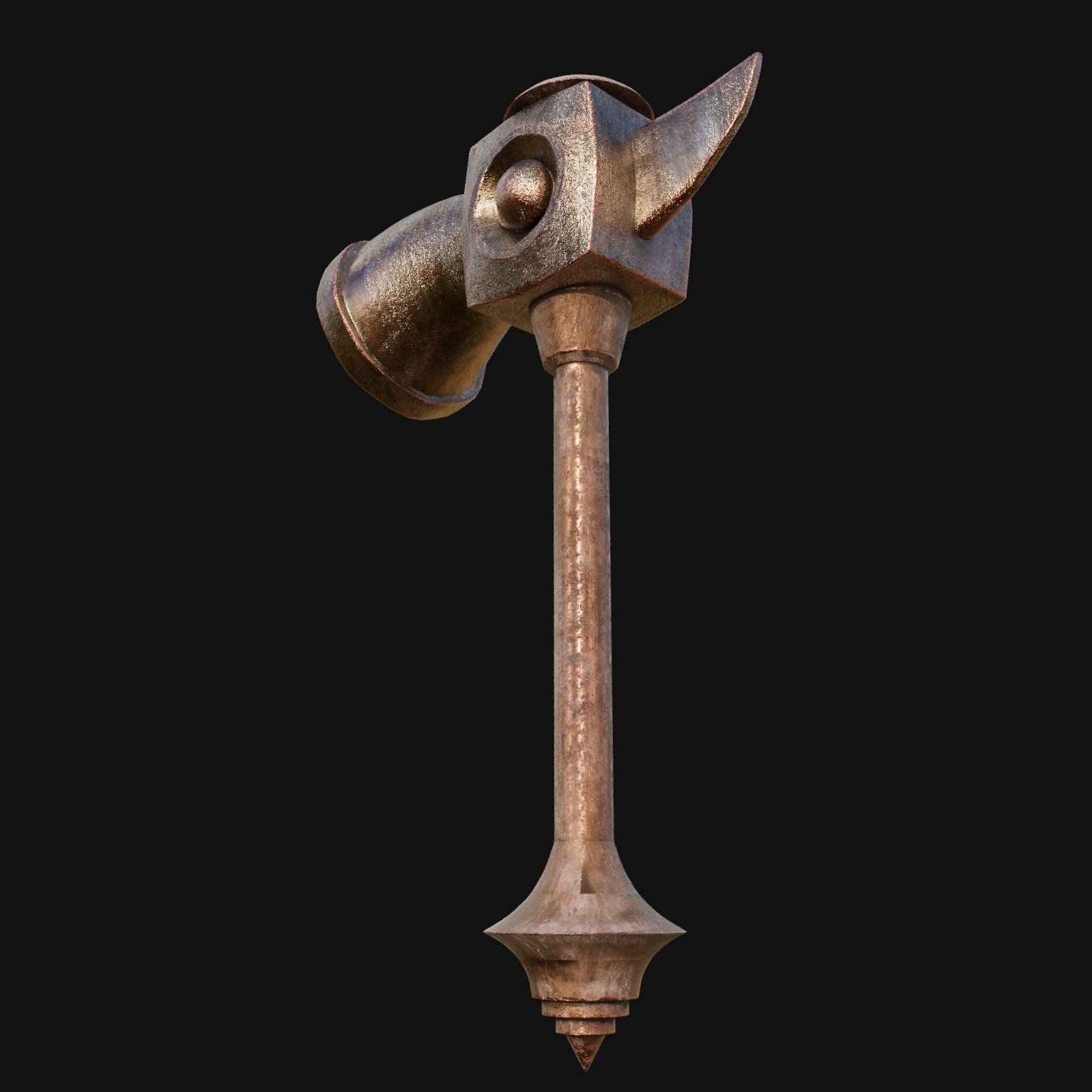 Ancient 3D Model of Stone Hammer for Archaeological Expeditions 3D model_3