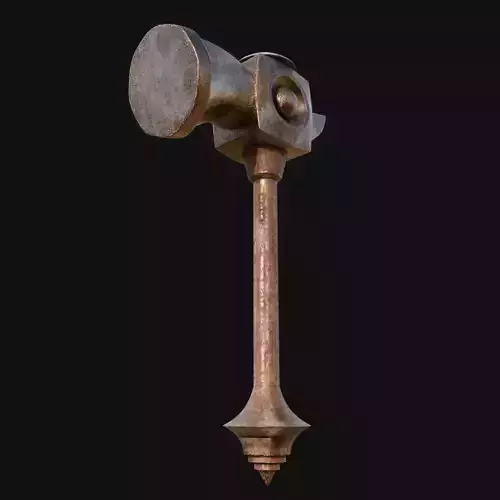 Ancient 3D Model of Stone Hammer for Archaeological Expeditions