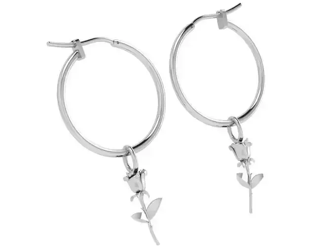 Rose Hoop Earring 4375