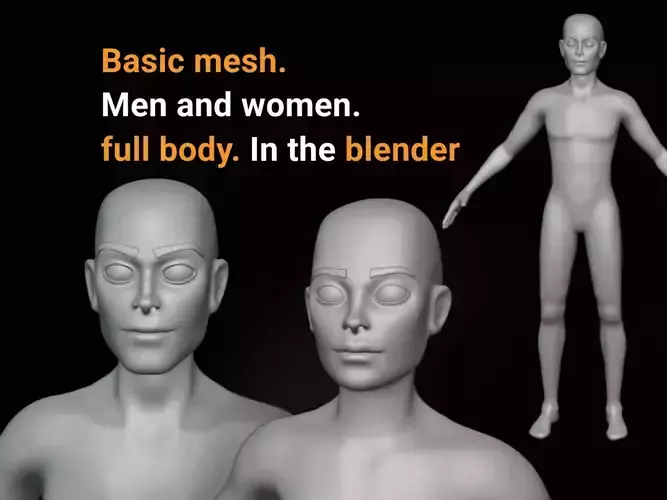 Basic mesh Character Men women  full body