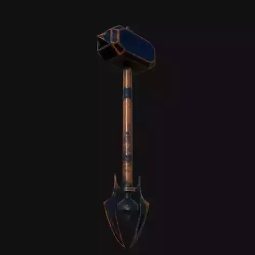 Savage 3D Model of Barbarians Battle Hammer for Brutal Combat