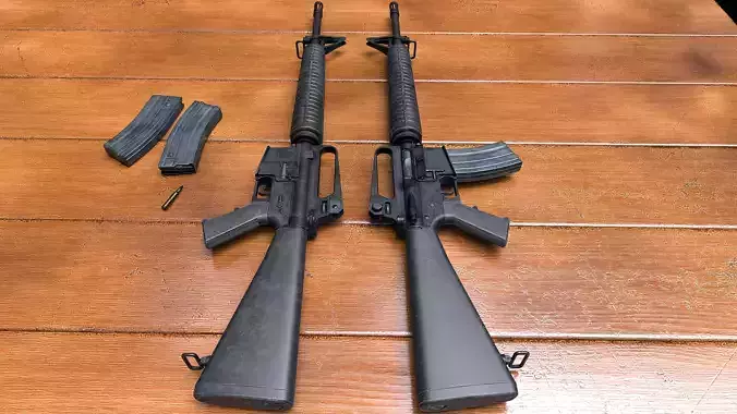 M16A2 rifle Low-poly 3D model