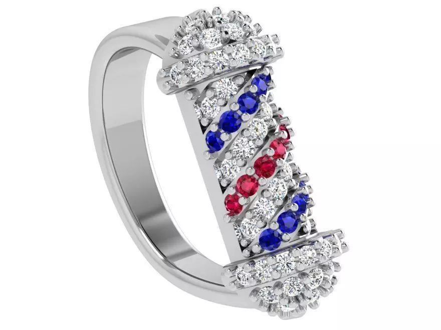 Barbershop Sign Ring 4387 3D print model