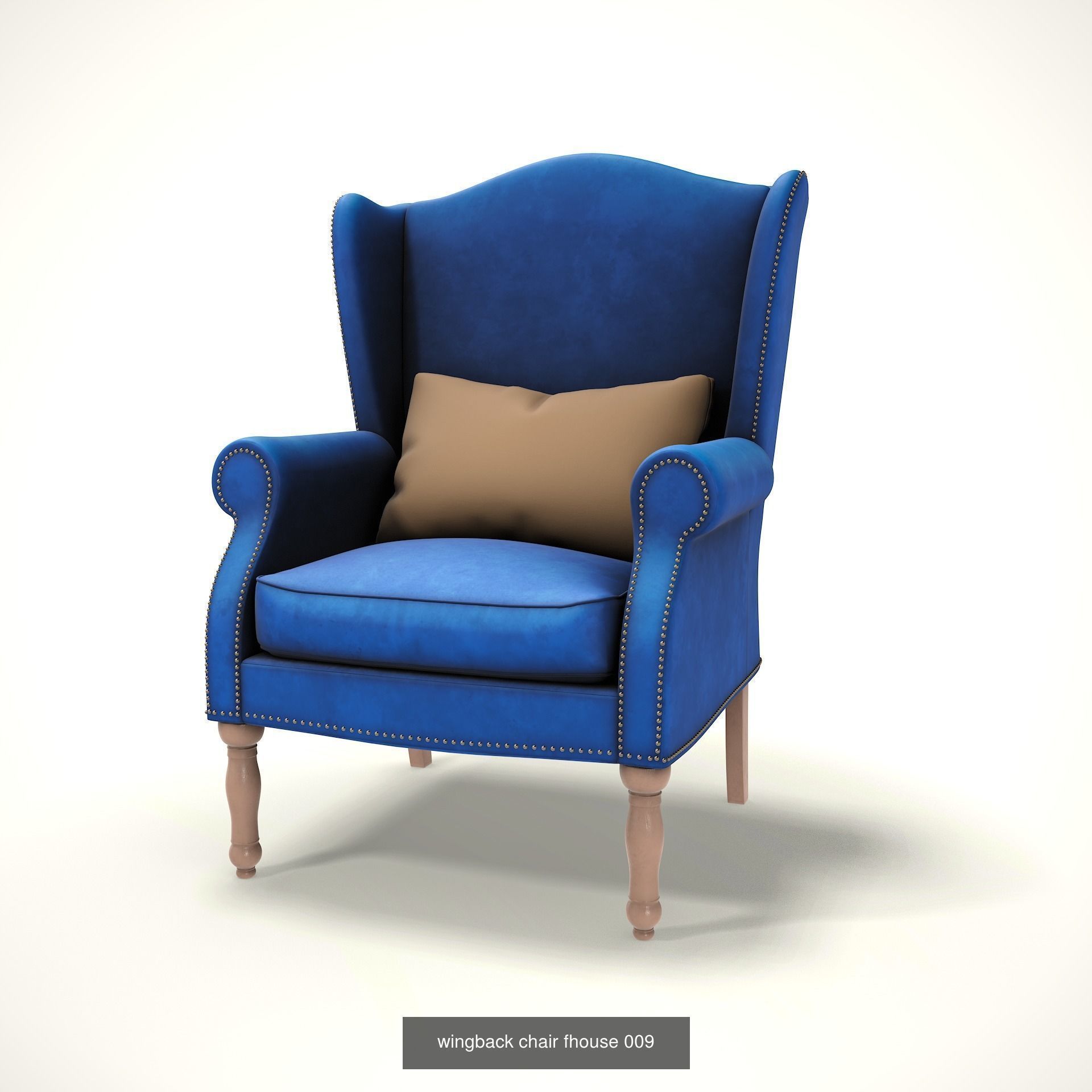 wingback chair fhouse 3D Model Collection_10
