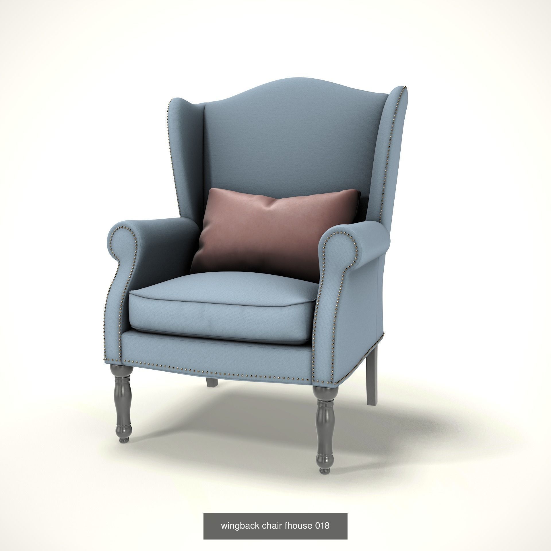 wingback chair fhouse 3D Model Collection_19