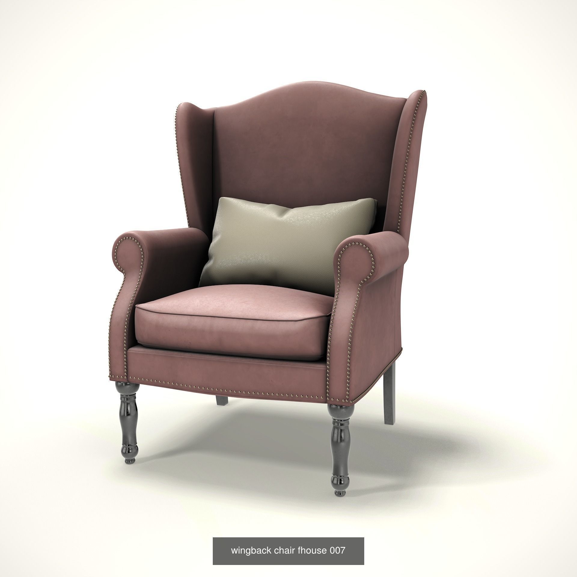 wingback chair fhouse 3D Model Collection_8