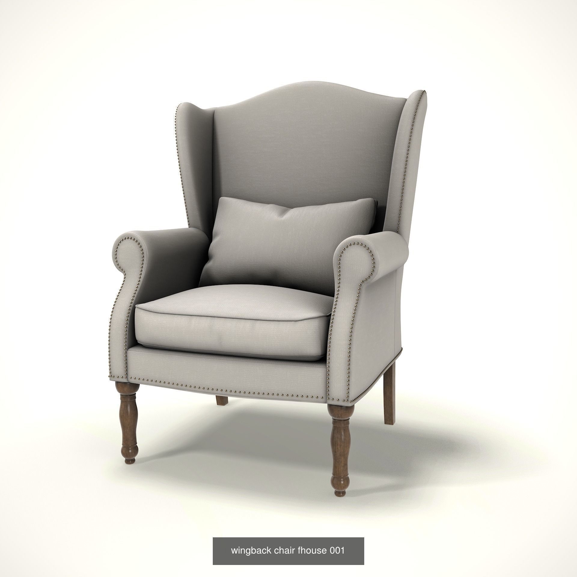 wingback chair fhouse 3D Model Collection_2