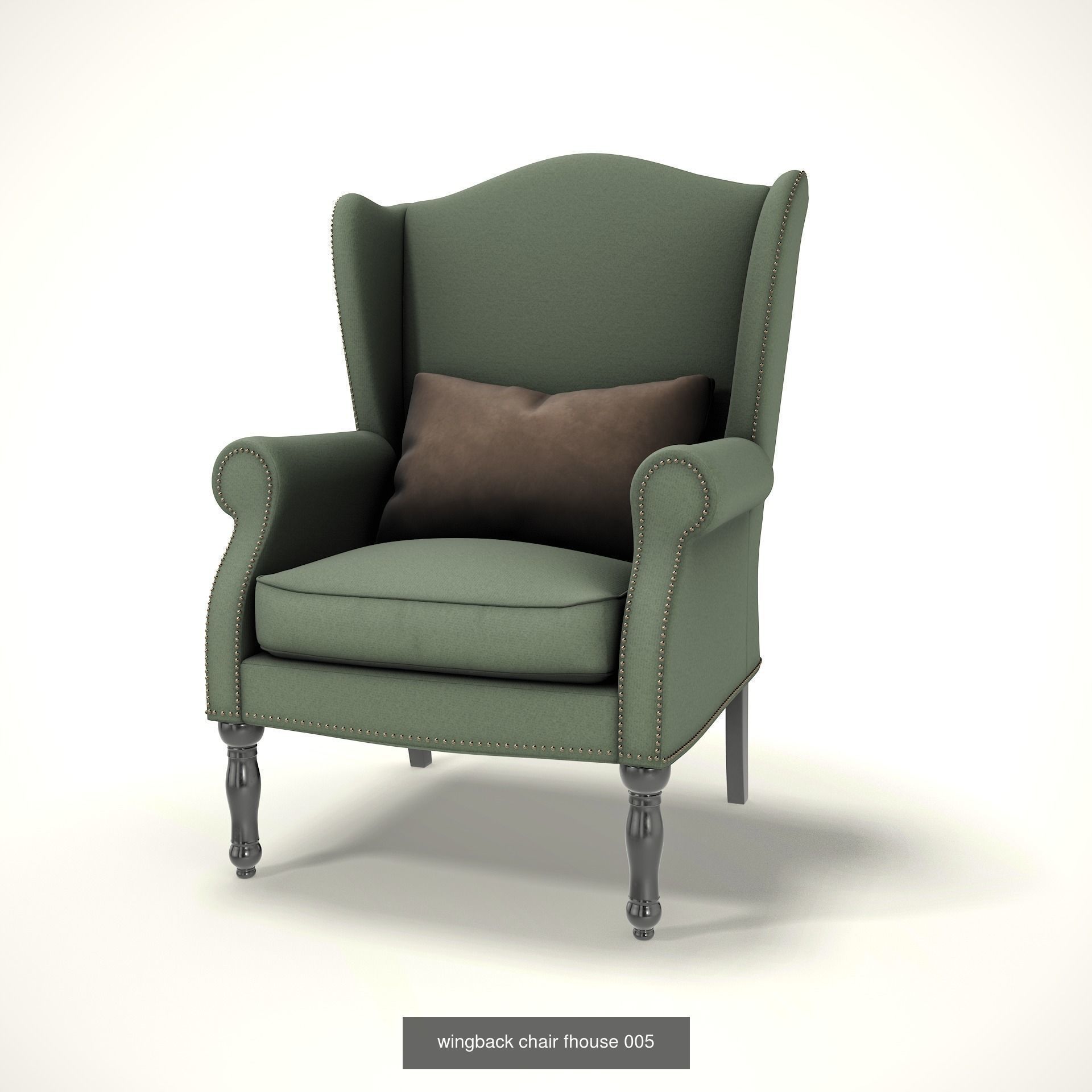 wingback chair fhouse 3D Model Collection_6