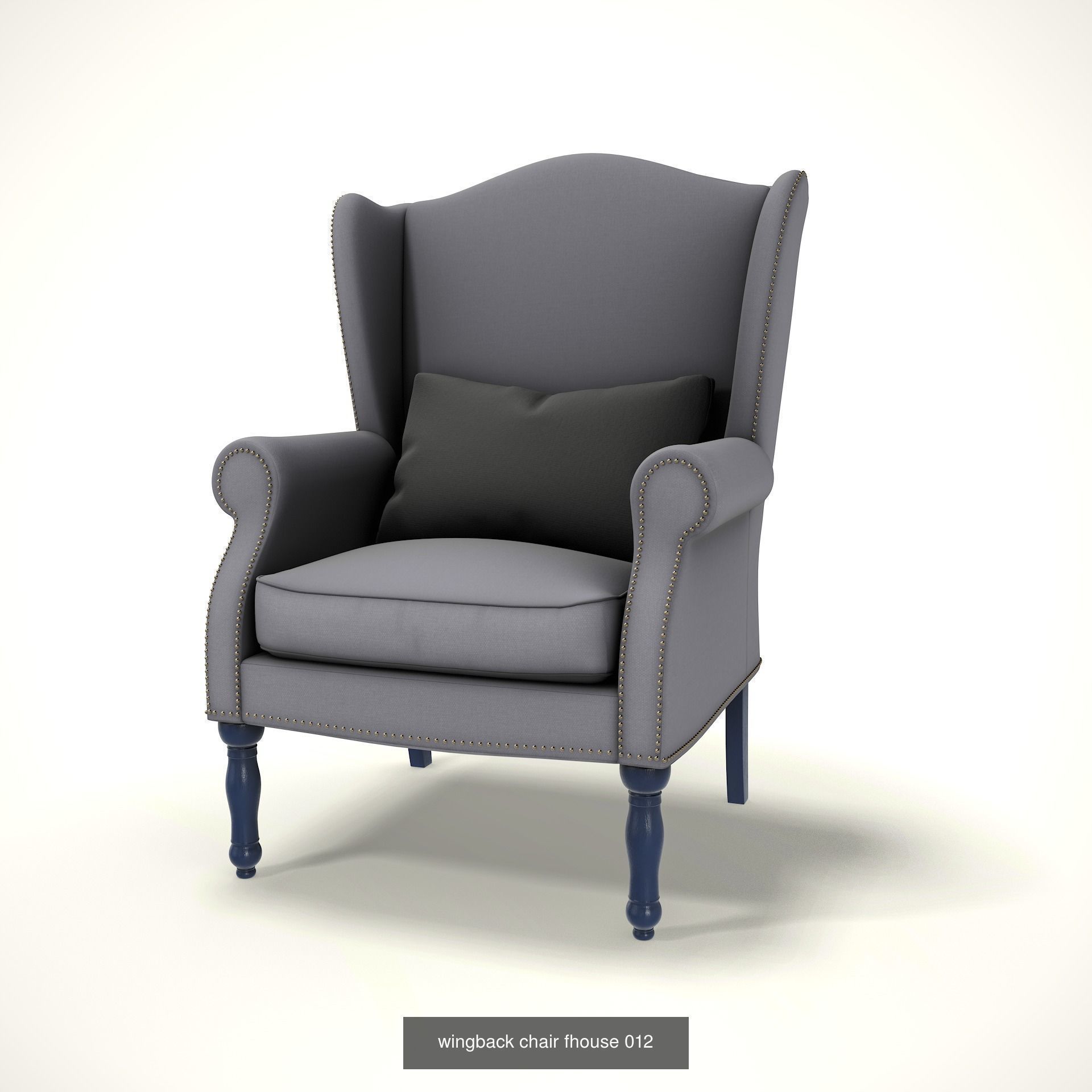 wingback chair fhouse 3D Model Collection_13