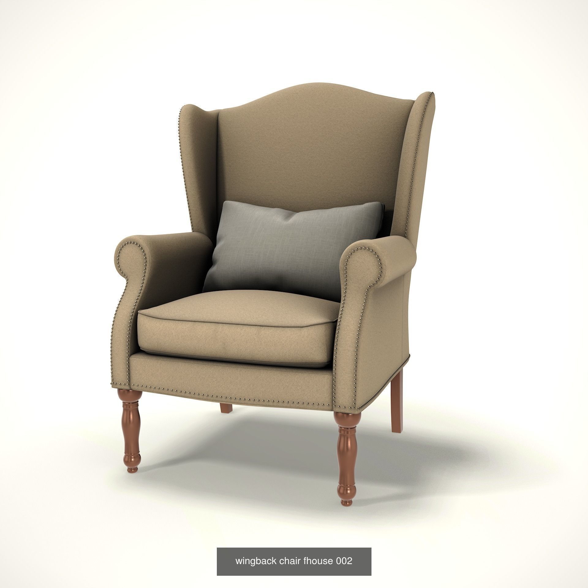 wingback chair fhouse 3D Model Collection_3
