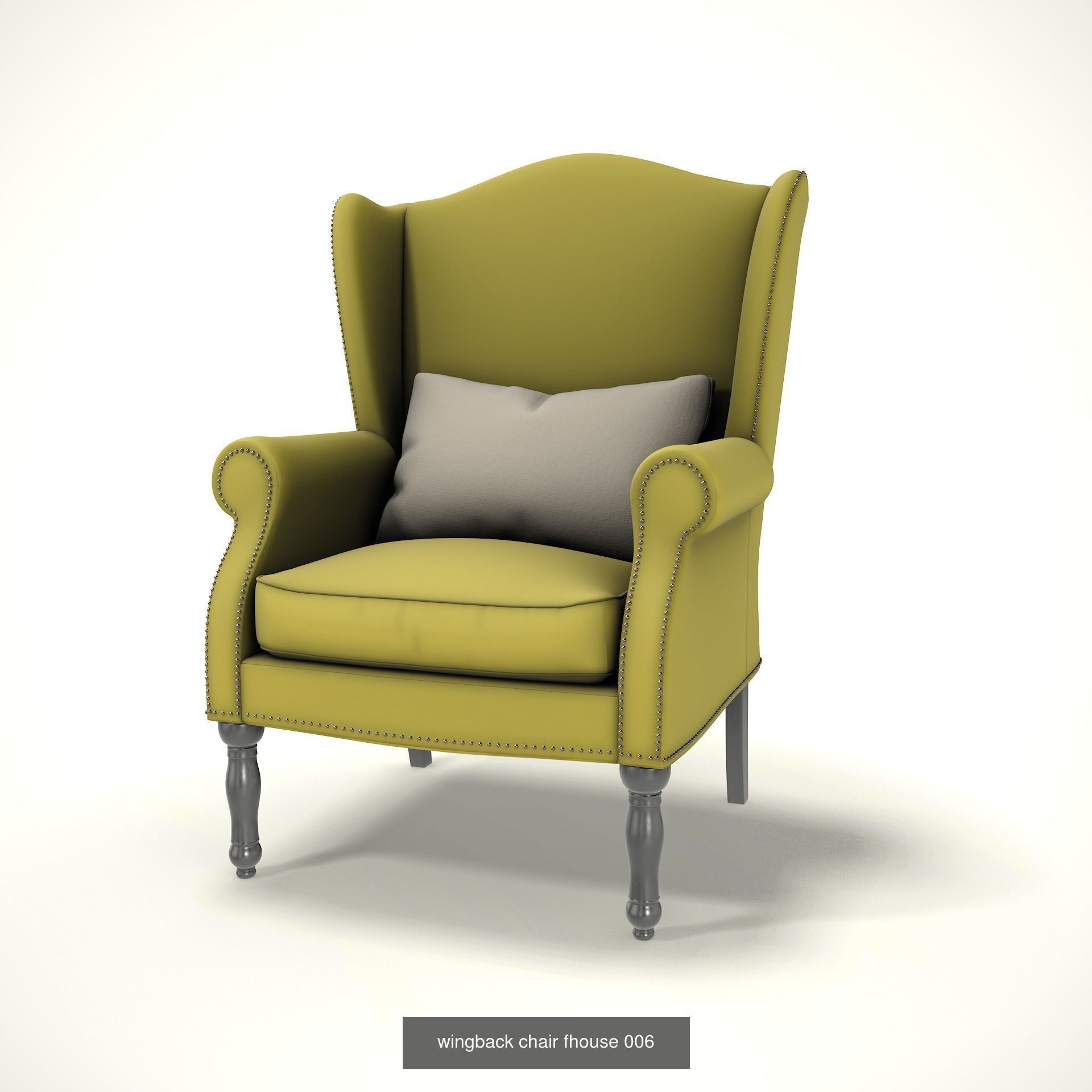 wingback chair fhouse 3D Model Collection_7