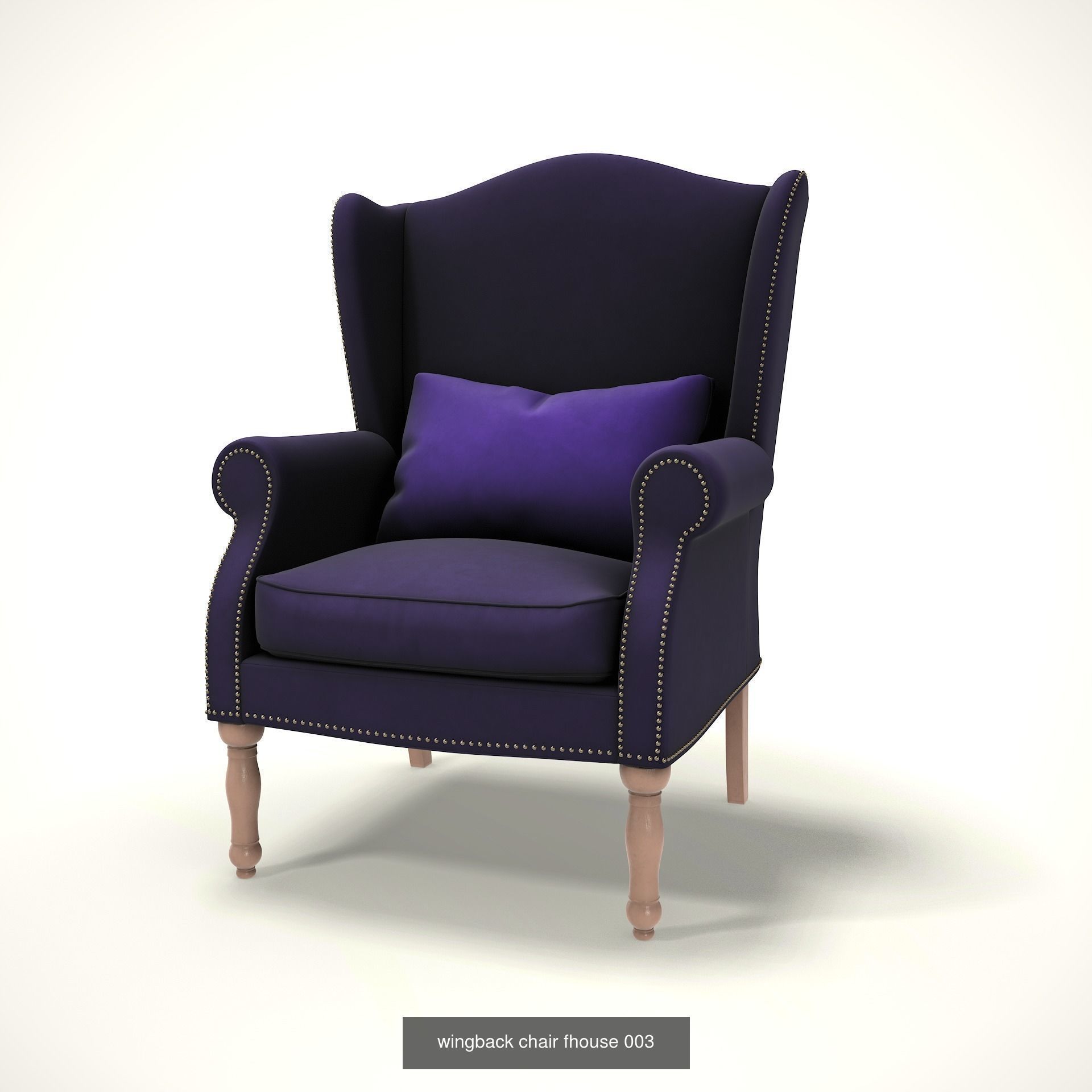 wingback chair fhouse 3D Model Collection_4