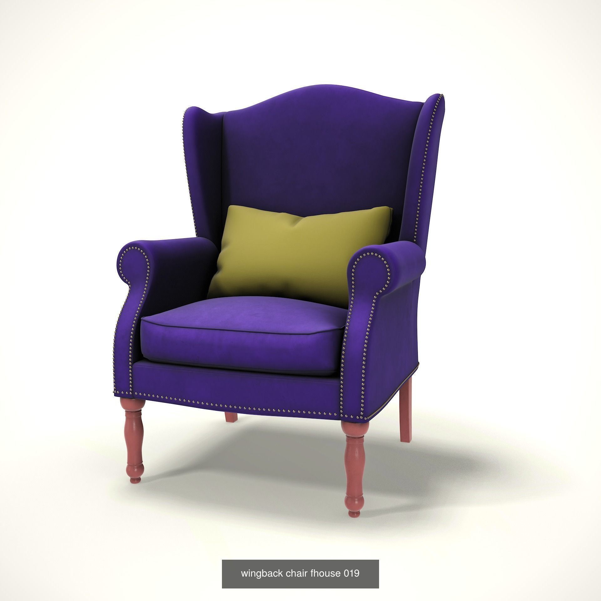 wingback chair fhouse 3D Model Collection_20