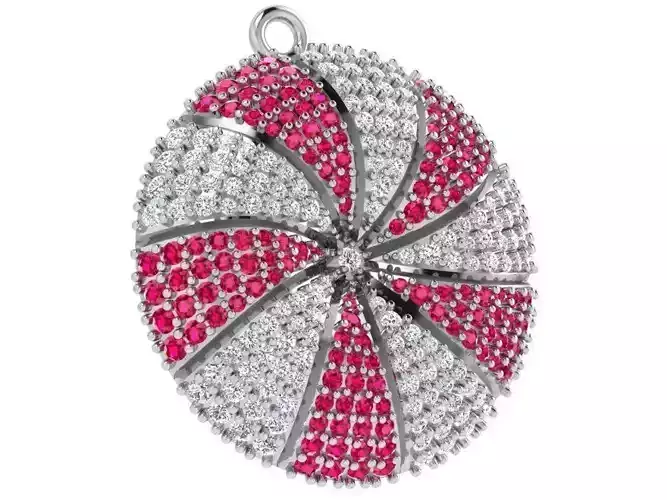 Circle Diamond Rubin Pendant 4393