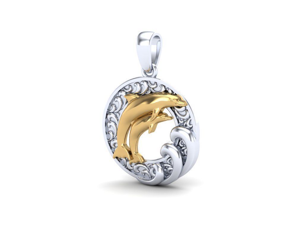 Pendant Dolphin 3D print model_7