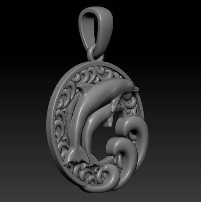Pendant Dolphin 3D print model_1