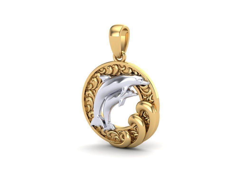 Pendant Dolphin 3D print model_5