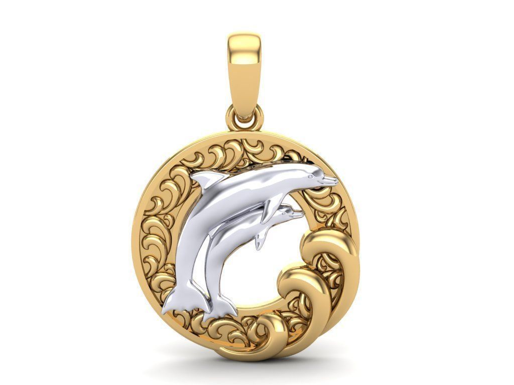 Pendant Dolphin 3D print model_6