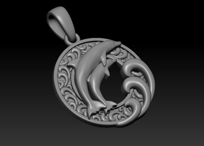 Pendant Dolphin 3D print model_4