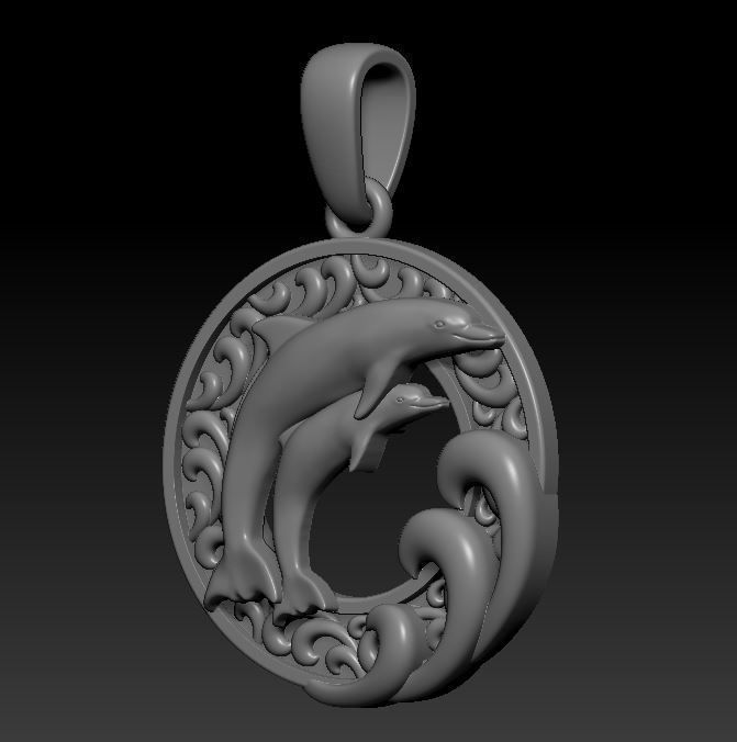 Pendant Dolphin 3D print model_2