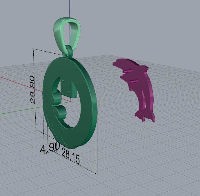 Pendant Dolphin 3D print model_10