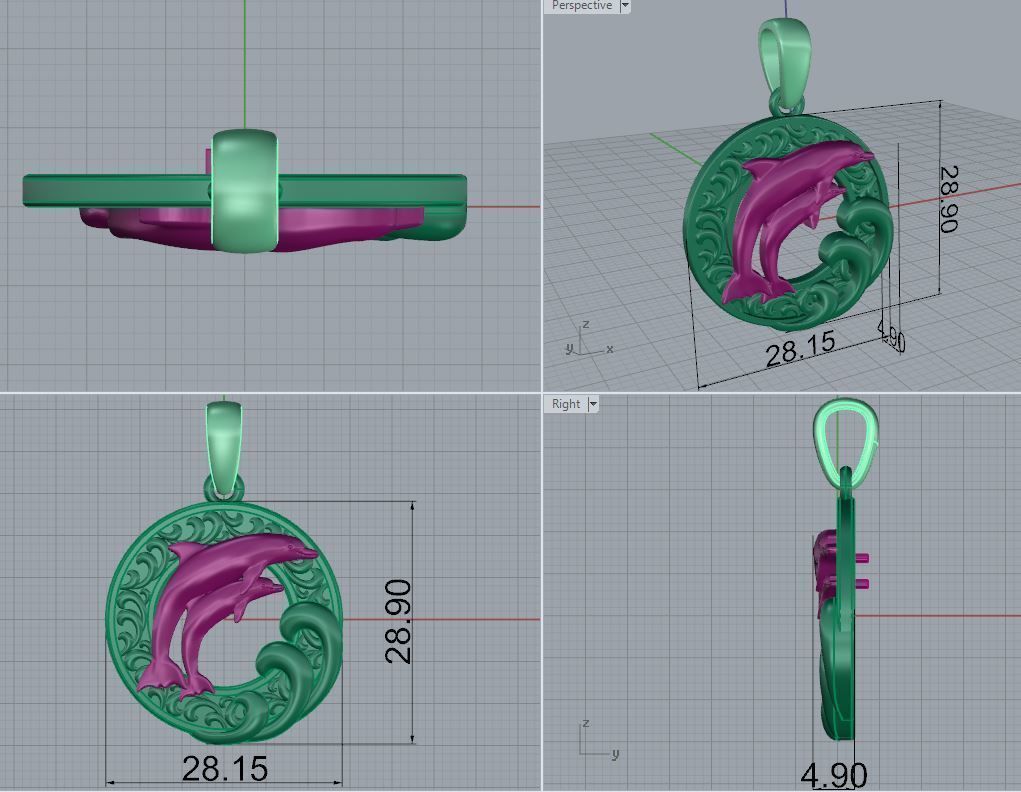 Pendant Dolphin 3D print model_8